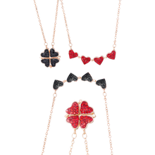 Load image into Gallery viewer, Collar Corazón Trébol 4 Hojas Ajustable - Ozerty