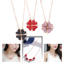 Load image into Gallery viewer, Collar Corazón Trébol 4 Hojas Ajustable - Ozerty