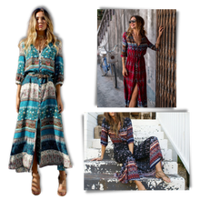 Load image into Gallery viewer, Vestido bohemio con cuello de pico
- Ozerty