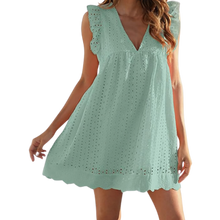 Load image into Gallery viewer, Elegante vestido de bordado inglés
-Verde/XSVerde/SVerde/MVerde/LVerde/XLVerde/XXLVerde/3XL - Ozerty