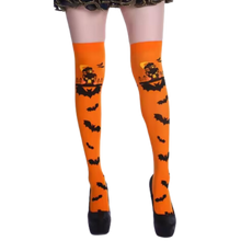 Load image into Gallery viewer, Calcetines de compresión para Halloween -Murciélagos ambar - Ozerty
