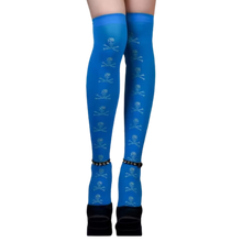 Load image into Gallery viewer, Calcetines de compresión para Halloween -Esqueleto azul - Ozerty