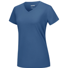 Load image into Gallery viewer, Camiseta de refrigeración instantánea para mujer con cuello de pico
-Azul Gris - Ozerty