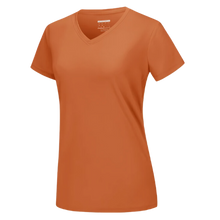 Load image into Gallery viewer, Camiseta de refrigeración instantánea para mujer con cuello de pico
-Naranja oscuro - Ozerty