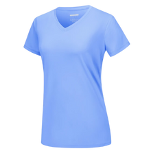 Load image into Gallery viewer, Camiseta de refrigeración instantánea para mujer con cuello de pico
-Azul claro - Ozerty