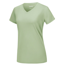 Load image into Gallery viewer, Camiseta de refrigeración instantánea para mujer con cuello de pico
-Verde claro - Ozerty