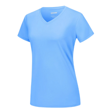 Load image into Gallery viewer, Camiseta de refrigeración instantánea para mujer con cuello de pico
-Azul cálido - Ozerty