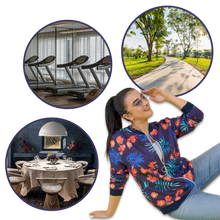 Load image into Gallery viewer, Chaqueta bomber con motivos florales y manga larga
- Ozerty