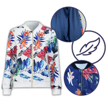 Load image into Gallery viewer, Chaqueta bomber con motivos florales y manga larga
- Ozerty