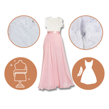 Load image into Gallery viewer, Vestido coqueto de gasa y encaje estilo campiña
- Ozerty