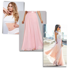 Load image into Gallery viewer, Vestido coqueto de gasa y encaje estilo campiña
- Ozerty