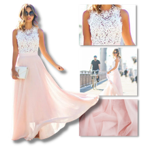 Load image into Gallery viewer, Vestido coqueto de gasa y encaje estilo campiña
- Ozerty