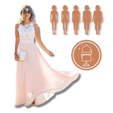 Load image into Gallery viewer, Vestido coqueto de gasa y encaje estilo campiña
- Ozerty