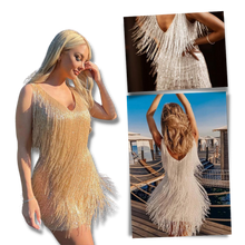 Load image into Gallery viewer, Vestido de lentejuelas con cuello de pico
- Ozerty