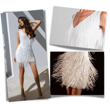 Load image into Gallery viewer, Vestido de lentejuelas con cuello de pico
- Ozerty