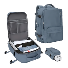 Load image into Gallery viewer, Mochila de viaje impermeable con carga USB
-Azul marino - Ozerty