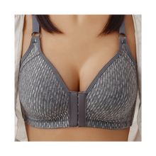 Load image into Gallery viewer, Sujetador push up sin aros para tallas grandes

 -Algodón piqué gris - Ozerty
